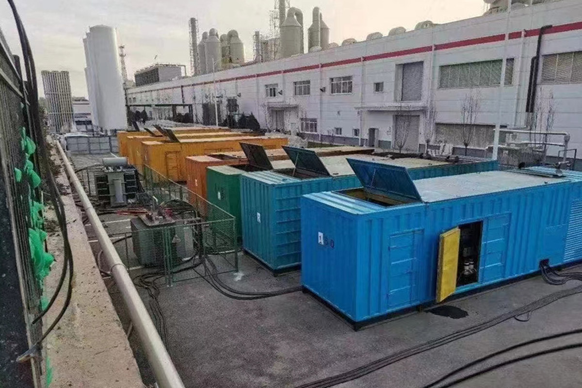 桓台发电机租赁施工现场